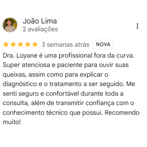 Depoimento Google Dra. Loyane Bronzon